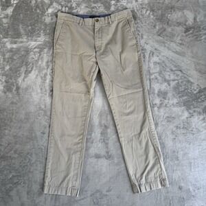 Banana Republic Aiden Chino Tan Flat Front Pants Mens Size 32x30